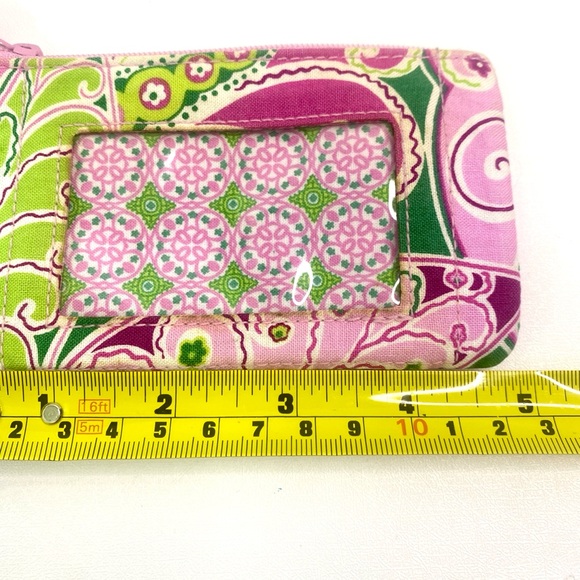 Vera Bradley Zip ID holder coin purse wallet retired "Pinwheel Pink" pattern - Picture 9 of 11